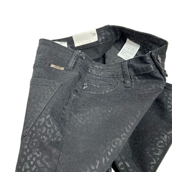 KanCan NWT black leopard print high rise super skinny button fly jeans size 9/28 - Picture 10 of 13